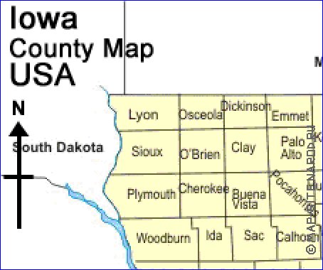 Administratives carte de Iowa