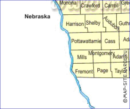 Administratives carte de Iowa