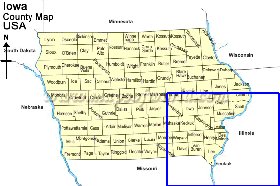 Administratives carte de Iowa