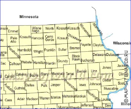 Administratives carte de Iowa