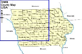 Administratives carte de Iowa