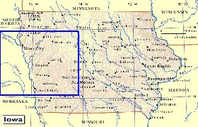 mapa de Iowa