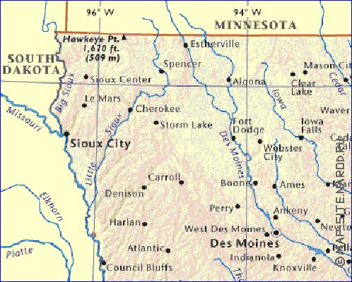carte de Iowa