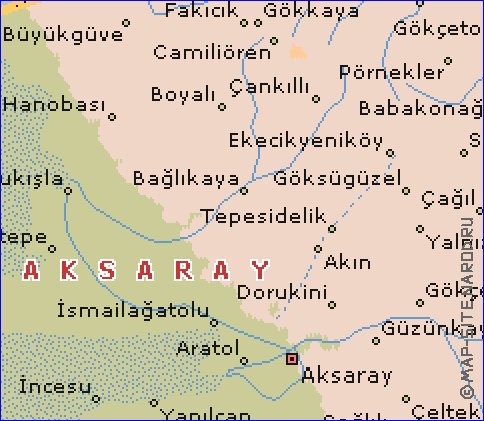 mapa de  il Aksaray