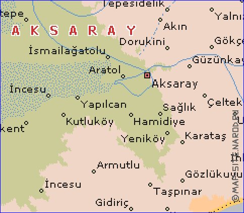 mapa de  il Aksaray