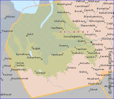 mapa de  il Aksaray