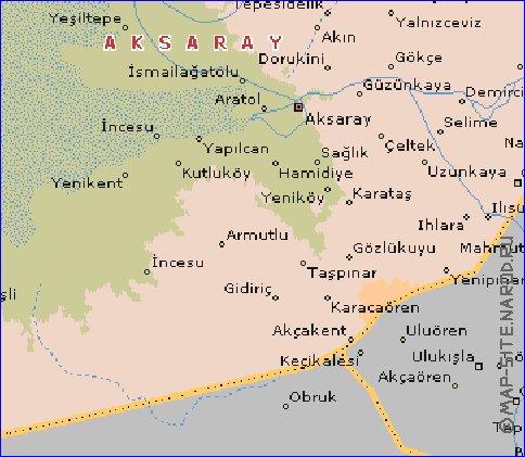 mapa de  il Aksaray