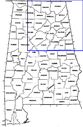carte de Alabama