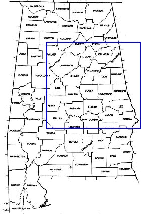 carte de Alabama