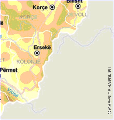 carte de Albanie en anglais