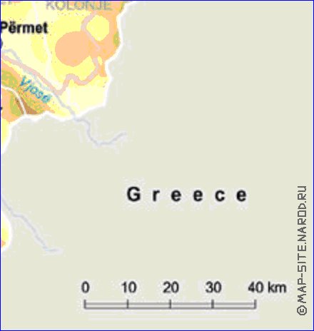 mapa de Albania em ingles