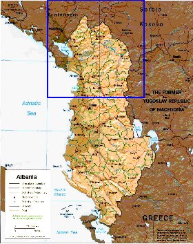 mapa de Albania