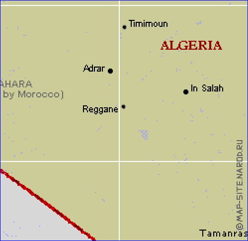 mapa de Argelia em ingles