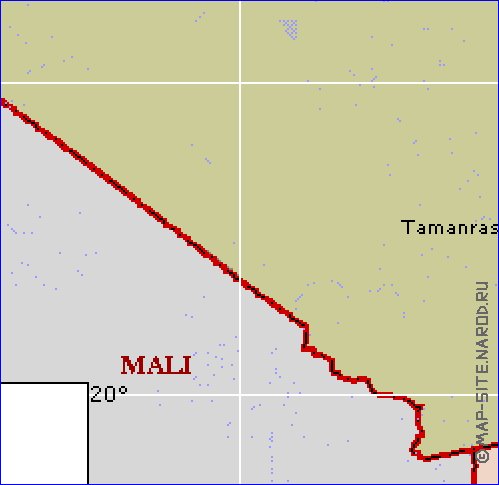 mapa de Argelia em ingles