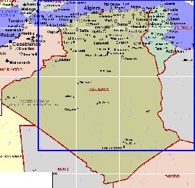 mapa de Argelia em ingles