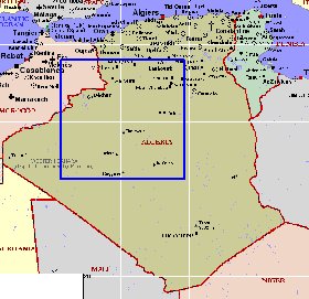 mapa de Argelia em ingles