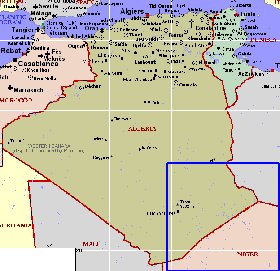 carte de Algerie en anglais