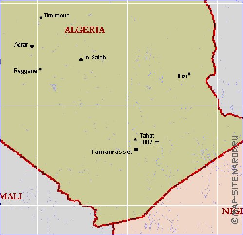 carte de Algerie en anglais