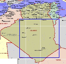 mapa de Argelia em ingles