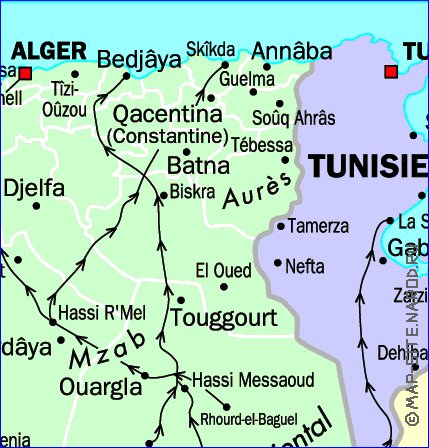 mapa de Argelia em frances