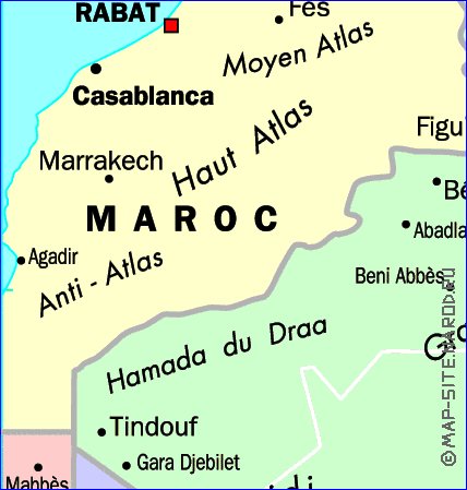 mapa de Argelia em frances