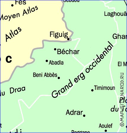 mapa de Argelia em frances