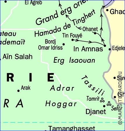 mapa de Argelia em frances