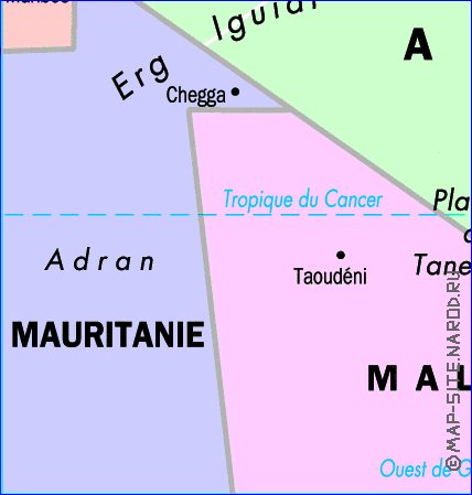 mapa de Argelia em frances