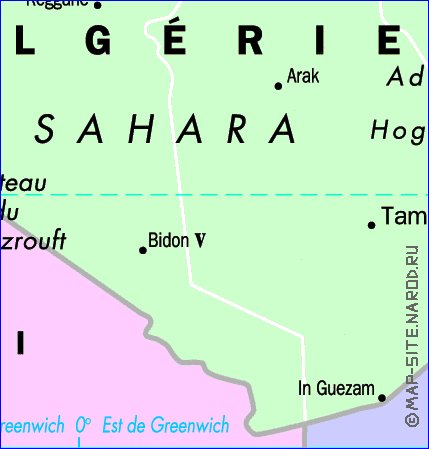 mapa de Argelia em frances