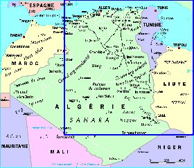 mapa de Argelia em frances