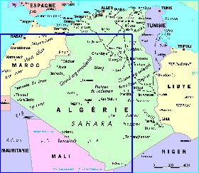 mapa de Argelia em frances