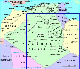 mapa de Argelia em frances