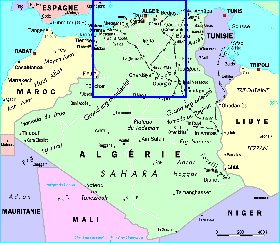 mapa de Argelia em frances