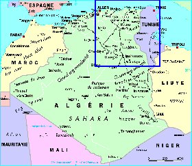 mapa de Argelia em frances