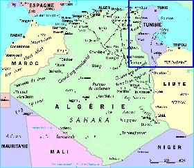 mapa de Argelia em frances