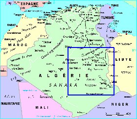 mapa de Argelia em frances