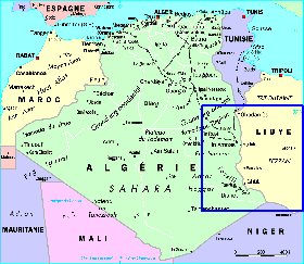 mapa de Argelia em frances