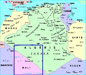 mapa de Argelia em frances