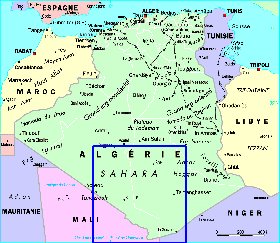 mapa de Argelia em frances