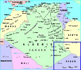 mapa de Argelia em frances