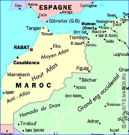 mapa de Argelia em frances