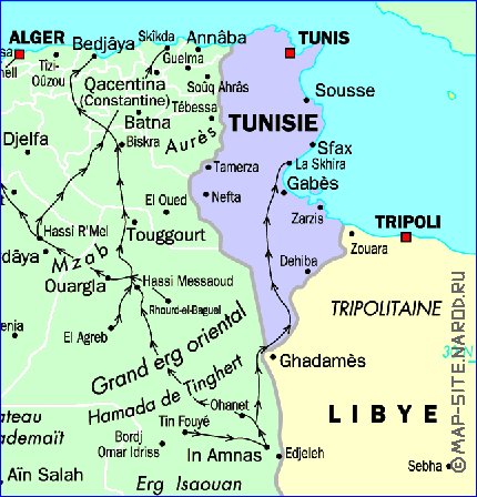 mapa de Argelia em frances