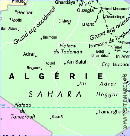 mapa de Argelia em frances