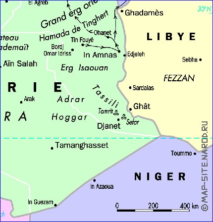 mapa de Argelia em frances