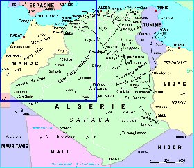 mapa de Argelia em frances
