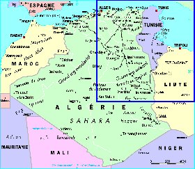 mapa de Argelia em frances