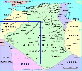 mapa de Argelia em frances