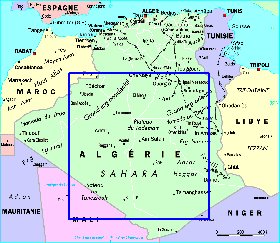 mapa de Argelia em frances