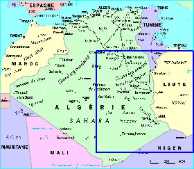 mapa de Argelia em frances