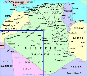 mapa de Argelia em frances